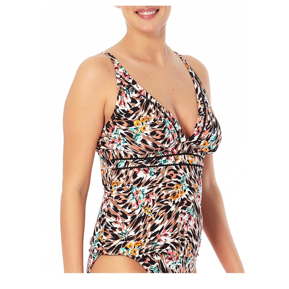 TIME AND TRU Brush Stroke Women’s Tankini Swimwear Top XLarge (16-18) - Picture 3 of 8